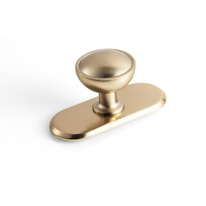 6Pack Champagne Bronze Cabinet Knobs with Backplate Drawer knobs - color: Champagne Bronze, style: Racetrack