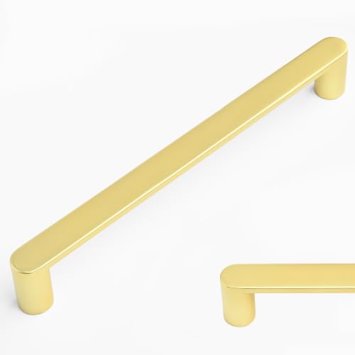 Amerdeco 10 Pack ZH0005MGP Brushed Gold Cabinet Pulls 6.3" - color: Brushed Gold, size: 6.3" hole center