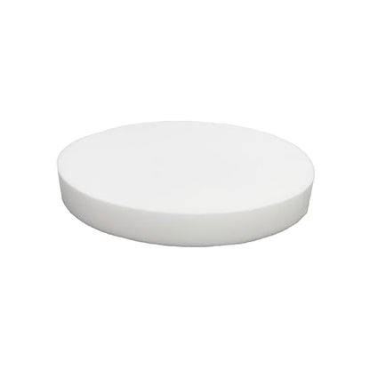 FoamRush 11" x 18" Diameter Round High Density Foam Cushion Insert, Upholstery Foam (Bar Stools, Seat Cushion, Pouf Insert, Patio Round Cushion Replacement) Made in USA - color: White High Density, size: 11" x 18" Diameter (Round)
