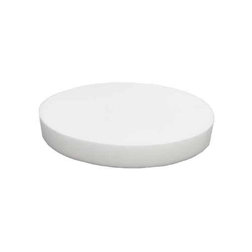 FoamRush 10" x 17" Diameter Premium Quality High Density Upholstery Foam (Bar Stools, Seat Cushion, Pouf Insert, Patio Round Cushion Replacement) Made in USA - color: White High Density, size: 10" x 17" Diameter (Round)