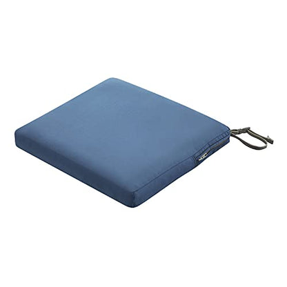 Classic Accessories Ravenna Water-Resistant 17 x 15 x 2 Inch Patio Seat Cushion, Empire Blue, Chair Seat Cushion - color: Empire Blue, size: 17"W x 15"D x 2"Thick