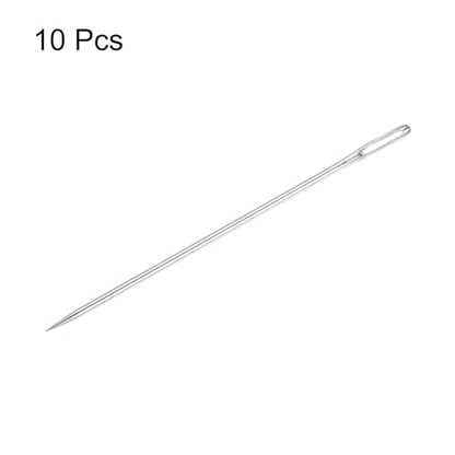 HARFINGTON 10pcs 2.95 Inch Upholstery Needles Large Eye Stitching Needles Stainless Steel Straight Hand Sewing Needles for Home Hand Sewing Leather Tapestry Embroidery Tufting Webbing Carpet - size: 2.95 Inch