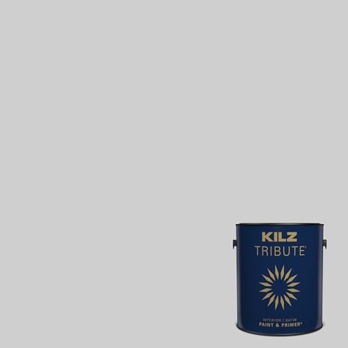 KILZ TRIBUTE Paint & Primer, Interior, Satin, Brushed Metal, 1 Gallon - color: BRUSHED METAL, size: 128 Fl Oz (Pack of 1), style: Satin