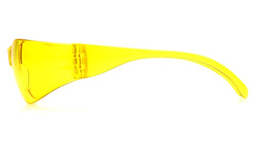 Pyramex Intruder Safety Eyewear Clear Frame Full Foam Padding Clear Anti-Fog Lens - color: Amber Lens/ Amber Frame, style: Standard