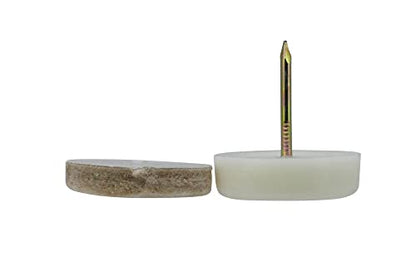 Shepherd Hardware 9955 1-1/8-Inch Nail On Furniture Glides with Felt Pads, Beige, 8-Pack