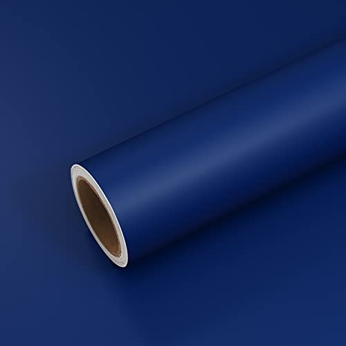 VEELIKE Thick Royal Blue Wallpaper Peel and Stick Matte Blue Contact Paper for Cabinets Countertops Desk 24''x118'' Removable Self Adhesive Vinyl Wrap Blue Wall Paper for Bedroom Boys Room Bathroom - color: Royal Blue, size: 24" x 118"
