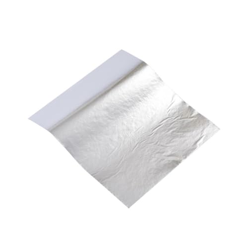 Imitation Gold Leaf Sheets for Art Gold Sheets for Slime Goldleaf Paper Golden Leafing Golden Leaf Paper Adhesive Transfer Foil Sheet for Crafts Decorative Designs Furniture Gilding Metallic - color: 200Pcs Silver