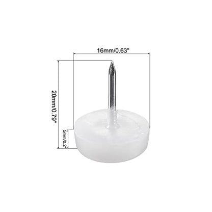 uxcell Furniture Feet Nail Plastic Glide Nails Chair Table Leg Protector 16mm Dia White 60pcs - size: 16mm