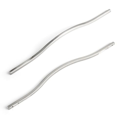 Goo-Ki Low Profile Satin Nickel Cabinet Pulls, Double Hole Centers (11.3''/12.6'') Zinc Alloy Handle for Drawer Cupboard Wardrobe,6 Packed… - color: Satin Nickel, size: 11.3'/12.6'' Hole Centers