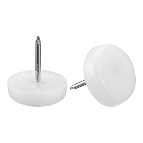 uxcell Furniture Feet Nail Plastic Glide Nails Chair Table Leg Protector Pads 22mm Dia White 60pcs - size: 22mm