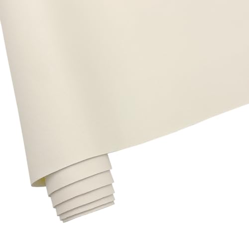 Soft Smooth Faux Leather Fabric Solid Color Vegan Synthetic Imitation Leather Fabric 16" x 54” Large Size for Upholstery Crafts, DIY Sewings, Earrings Bows Wallets Making (White) - color: White