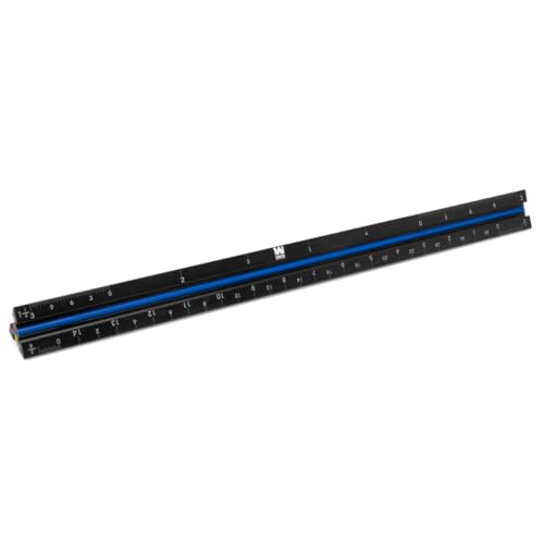 WEN Architect Scale Ruler, 12-Inch, Triangular, Aluminum with Laser-Etched Imperial Drafting Scales (ME333R) - style: Architect Ruler