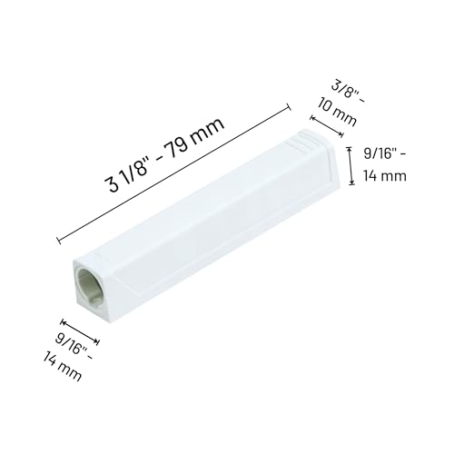 Blum Tip-On Long Version 956A1004 with Adapter Plate - Push to Open Cabinet Hardware - Silk White - Screw Mount Touch Latch Set