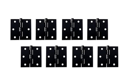 QCAA Square Door Butt Hinge, Heavy Gauge, Swaged, Loose Pin, 2-1/2"x2-1/2 x2.0mm, Black, Made in Taiwan, 8 Pack - color: Black(2-1/2 * 2-1/2), size: 8 Pack