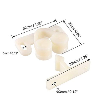 uxcell Furniture Cabinet Closet Door Double Roller Catch ABS Beige 5Pcs