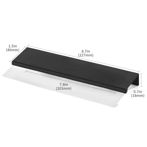 khtumeware 2 Pack 8 inch(203mm) Hole Center Black Finger Edge Pull Solid Zinc Drawer Pull Hidden Edge Treatment Hardware Matte Black Finger Pull Kitchen Drawer Hardware - color: Black, size: 8inch(203mm) hole center