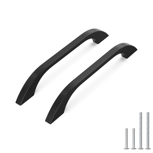 homdiy 10 Pack Matte Black Cabinet Handles, 5" Hole Center - size: 5 Inch Hole Centers