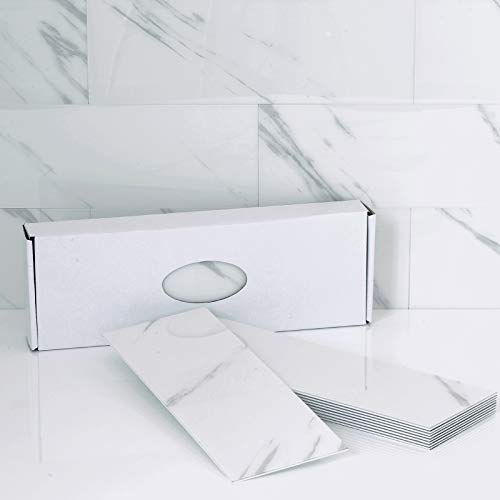 BeNice Peel and Stick Backsplash Subway Tile Fishbelly White 16pcs - color: Fishbelly White