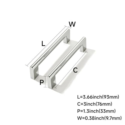 10 Pack 3 Inch Hole Center Polished Nickel Cabinet pulls Heavy Duty Solid Hardware for bathrooms Dressing Tables cabinets and Kitchen cabinets. - color: Polished Nickel, size: 3 Inch Hole Center
