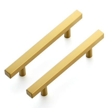 Ravinte Hardware Gold Cabinet Handles Drawer Pulls 3.75 Inch CC 25 Pack - color: Gold Square T-Shaped, size: 3-3/4" Hole Center