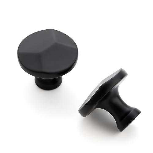 Ravinte Matte Black Round Cabinet Hardware Knobs,Zinc Knobs,25 Pack - color: Matte Black