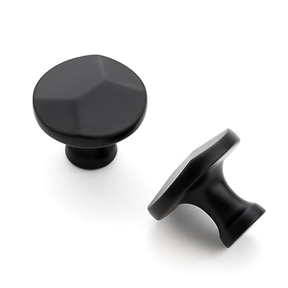 Ravinte Matte Black Round Cabinet Hardware Knobs,Zinc Knobs,25 Pack - color: Matte Black