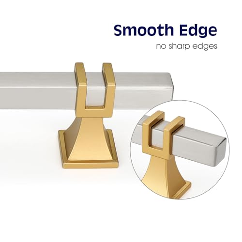25 Pack Cabinet Knobs Brushed Nickel and Gold Dresser Drawer Knobs Silver and Gold Cabinet Knobs Kitchen Cabinet Hardware - color: Brushed Nickel & Matte Gold, size: Single Hole Knob