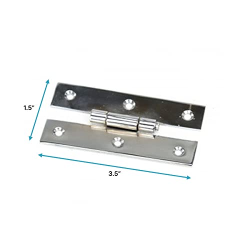 Renovators Supply Manufacturing H Cabinet Hinges 3.5 in. Chrome Finish Solid Cast Brass Kitchen Cabinet Hinge with Hardware Pack of 6
