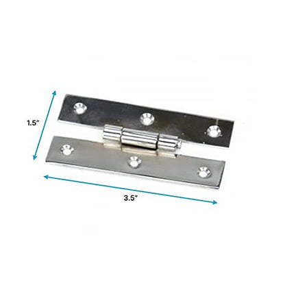 Renovators Supply Manufacturing H Cabinet Hinges 3.5 in. Chrome Finish Solid Cast Brass Kitchen Cabinet Hinge with Hardware Pack of 6