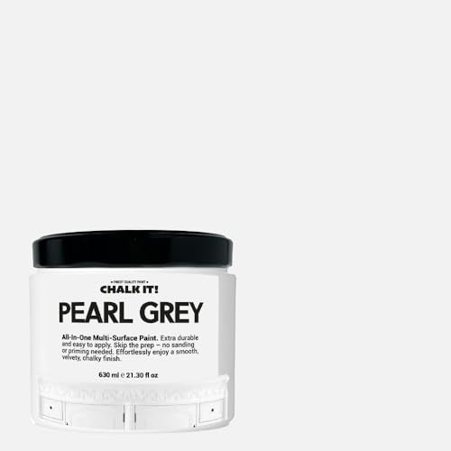 CHALK IT! All-in-One Multi-Surface Chalk Paint for Furniture & Cabinets - No Sanding, No Primer, Built-In Top Coat Water-Based, Low-Odor, Fast-Drying, Matte Finish (Pearl Grey) - color: Pearl Grey