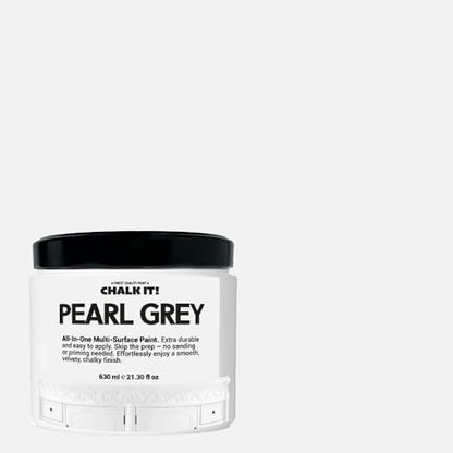 CHALK IT! All-in-One Multi-Surface Chalk Paint for Furniture & Cabinets - No Sanding, No Primer, Built-In Top Coat Water-Based, Low-Odor, Fast-Drying, Matte Finish (Pearl Grey) - color: Pearl Grey