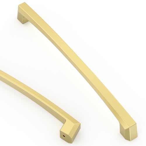 Asidrama 10 Pack 7.5 inch Brushed Gold Kitchen Cabinet Handles - color: Brushed Gold, size: 7.5" Hole Center(192mm)
