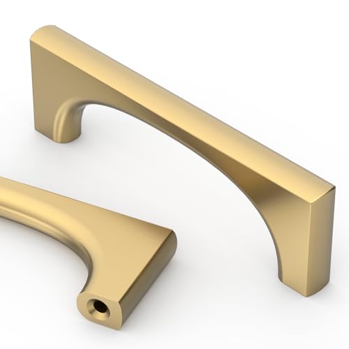 Asidrama 10 Pack 3 Inch(76mm) Champagne Bronze Cabinet Pulls Kitchen Cabinet Handles Champagne Gold Hardware for Cupboard Drawer Pulls 2321 - color: Champagne Bronze, size: 3" Hole Center, style: 10 Pack