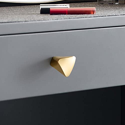 2 Pieces Gold Triangle Cabinet Knob, Brass Dresser Drawer Knobs - size: 2 Pack