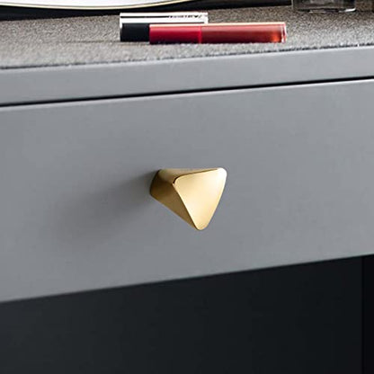 2 Pieces Gold Triangle Cabinet Knob, Brass Dresser Drawer Knobs - size: 2 Pack