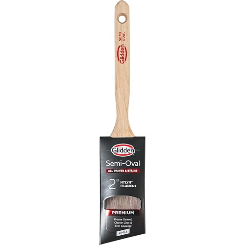 Glidden Semi-Oval Paintbrush with Wood Handle, Angled Sash, 2 Inch - size: 2 Inch, style: Angled Sash Paintbrush