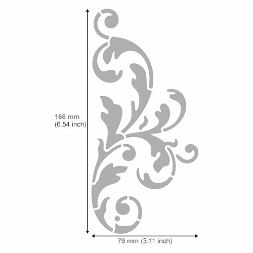 Aleks Melnyk No.349 Metal Stencil, Swirls, Ornaments, Flowers Vine, Patterns, Border, Small Stencil, 1 PCS, Template for Wood Burning, Engraving, Crafting, Scrapbook, Art, Ornate