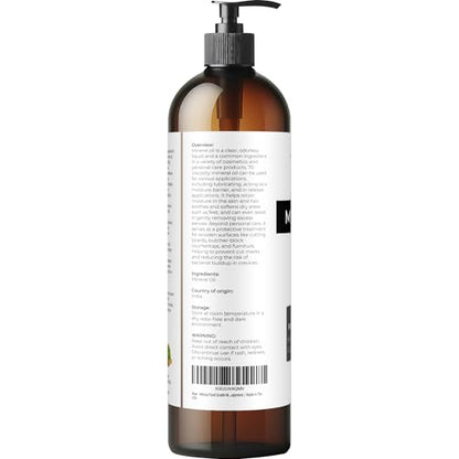 velona Mineral Oil 70 Viscosity NF - 8 fl oz, USP Grade, with Pump - size: 8 Ounce