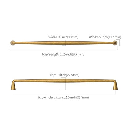 Asidrama Brushed Antique Brass Cabinet Pulls Solid Handles,10 Inch,10 Pack - color: Brushed Antique Brass, size: 10" Hole Center(254mm)
