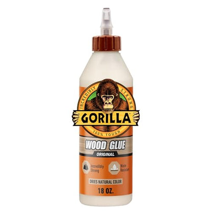 Gorilla Wood Glue, 18 oz Bottle, Water Resistant PVA Adhesive - size: 18oz
