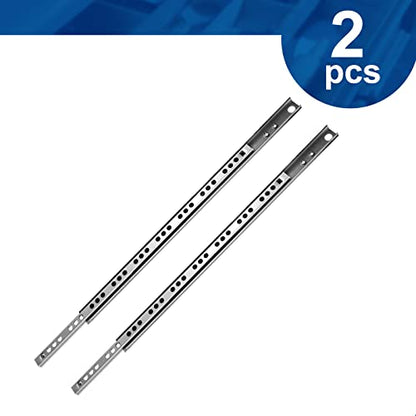 12.2 Inch Ball Bearing Drawer Slides - 2 Fold Metal Drawer Tracks - 2pcs - size: 12.2 Inch