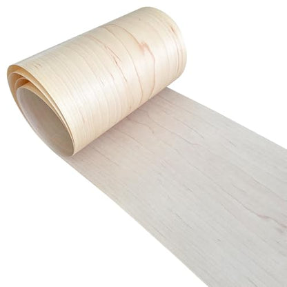 Natural Wood Veneer, Thin Veneer Sheets, Furniture/Boxes/Wooden Crafts Production and Renovation, Handmade DIY (Maple) - color: Maple / 8″ x 95″