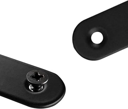 Flat Straight Brace,20Pcs Metal Brackets with 48Pcs Screws - size: 20pcs-Black Kit