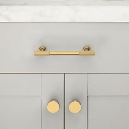 10 Pack Brushed Brass Cabinet Pulls 3.75 Inch(96mm) Kitchen Cabinet Handles Solid Zinc Alloy Cabinet Hardware Drawer Pulls - color: Brushed Brass, size: 3.75" Hole Center