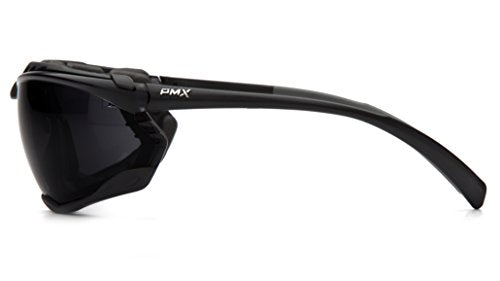 Pyramex Proximity Safety Glasses Eye Protection, Amber H2X Anti-Fog - color: Dark Gray H2max Anti-fog Lens/ Black Frame