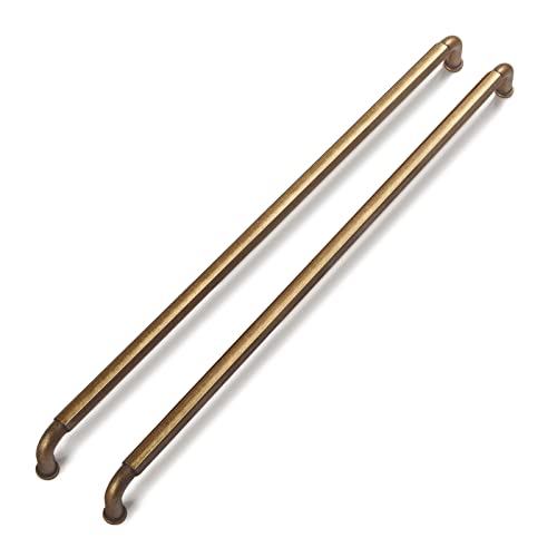 Goo-Ki 6 Pack 12-3/5 Inch （320mm） Hole Center Cabinet Pulls Antique Brass Zinc Alloy Kitchen Drawer Pulls Drawer Handles 13.05 Inch Length 2201-GT-320 - color: Antique Brass, size: 12-3/5 inch Hole Centers