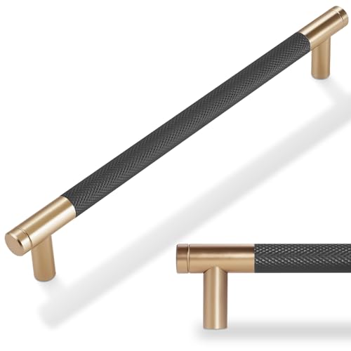 10 Pack 7.5 Inch Black and Champagne Bronze Cabinet Handles - color: Black And Champagne Bronze, size: 7-1/2'' Hole Center(192mm)