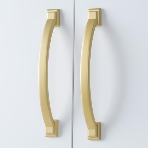 10 Pack 3 Inch Cabinet Pulls Brushed Gold Kitchen Cabinet Handles Zinc Alloy Drawer Pulls Solid Cabinet Hardware - color: Brushed Gold, size: 3" Hole Center(76mm)
