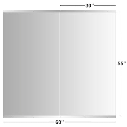 Home Gym Mirror for Wall, 55" x 30" x 2PCS Frameless Full Length Mirror - size: 55"x30"-2pcs