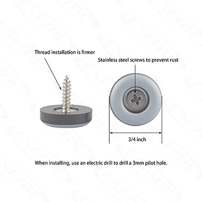 Teflon Furniture Sliders Pads(24 Pack 3/4 inch(19mm) Base),Table/Chair/Cabinet/Sofa Small Size PTFE Glides,Stainless Steel Screw on Protect The Floor,Heavy Duty Sliding Block for Furniture - size: 24 Pack 3/4 inch(19mm) Base